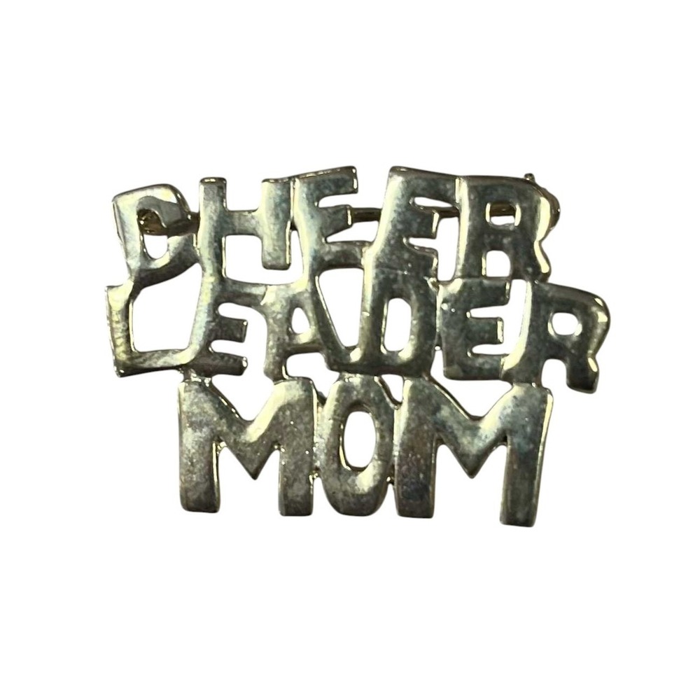 Vintage Cheer Leader Mom Silver Brooch Pin - DT